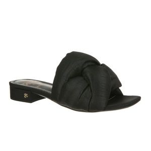 Sam&Libby Kendal Slide Sandal-so comfy! Silky satin fabric makes them dressy!